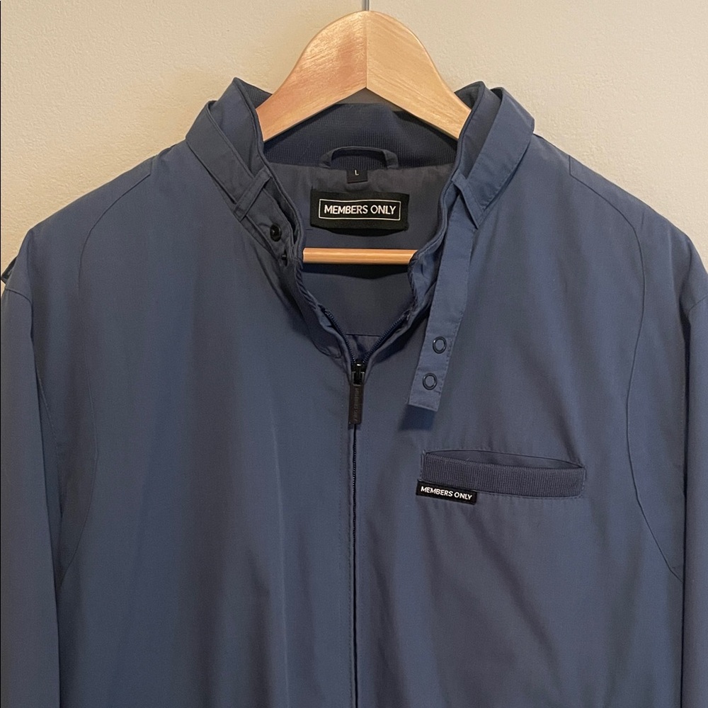 Members Only Blue Windbreaker Jacket
